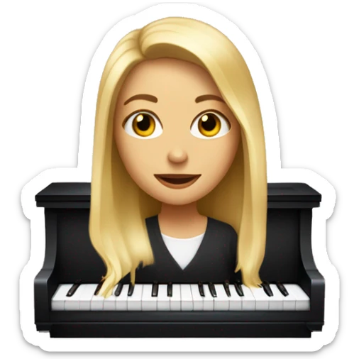 Une fille blonde au yeux marron qui fait du piano  sticker