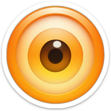 circle of inward facing straight arrows of orange gradient forming a eye ui sticker