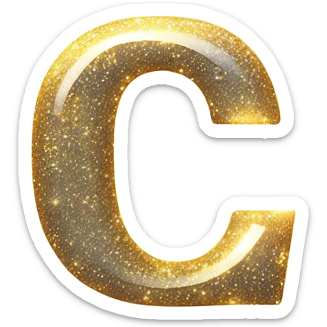 Letter C sparkle  sticker