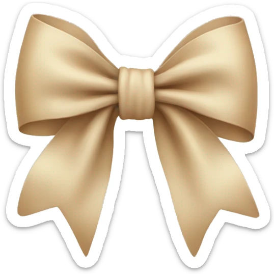 Beige bow sticker