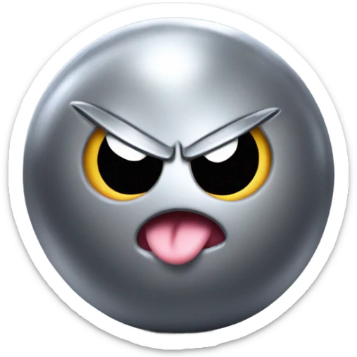 Metal cute mad Kirby bubble Gray ball driving on car wheels with mad eyebrows game sticker