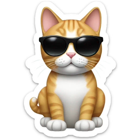 Cat with sunglasses sticker