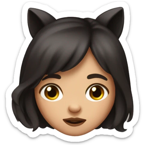 girl that looks like panther, with WERY BIG EYES AND NOSE, BROWN HAIR, BUT NOSE LIKE A PIG sticker