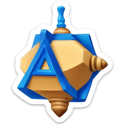 Jewish dreidel a four-sided spinning top, played during the Jewish holiday of Hanukkah sticker
