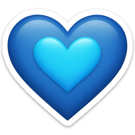 blue heart with a small blue heart on top  sticker