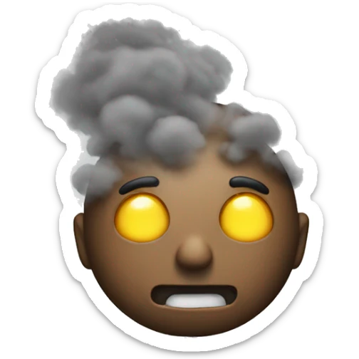 Emoji with steam  sticker