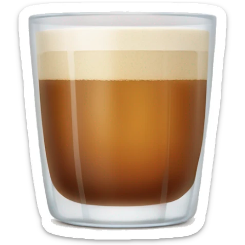 South Indian-style tea in a small glass tumbler with vertical grooves, creamy brown tea with froth on top, and transparent glass detailing. sticker