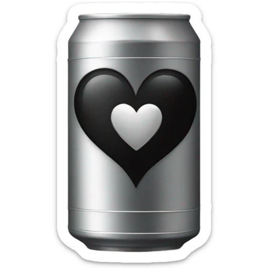 a black can with the inscriptions in Silver R. i. p. and a Silver heart in the frame sticker