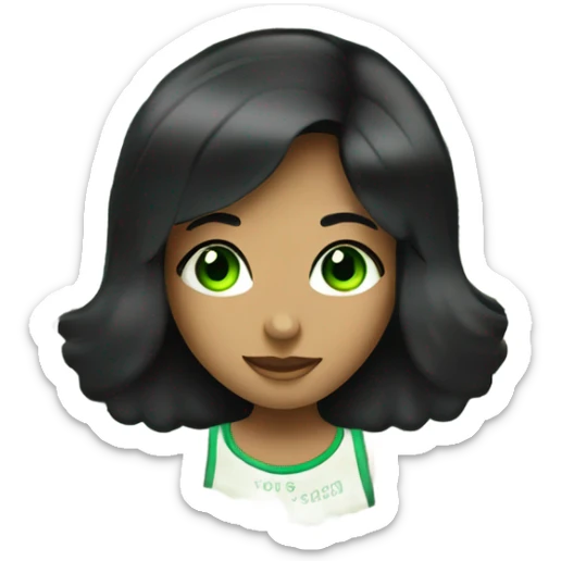 100 dollar bills in girl with black hair and green eyes sticker