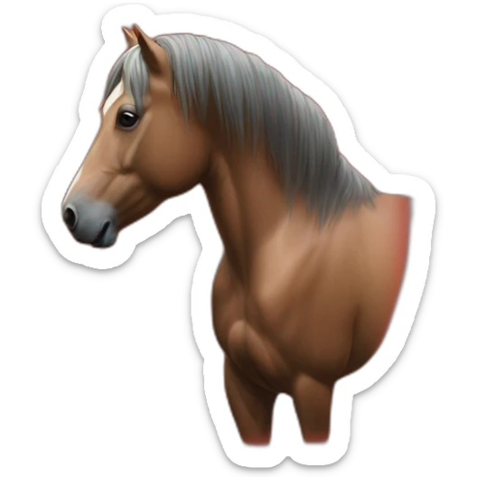 On the cover of the red book stands an image of a horse sticker