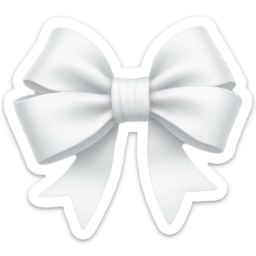 White bow on white bow sticker