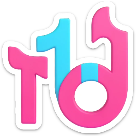 faithful 3D TikTok logo, with TikTok's signature color palette black white cyan and pink, realistic lighting and shading, for Discord role icon sticker