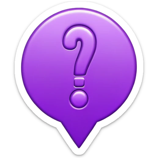 A 2D purple “!” exclamation mark symbol sticker