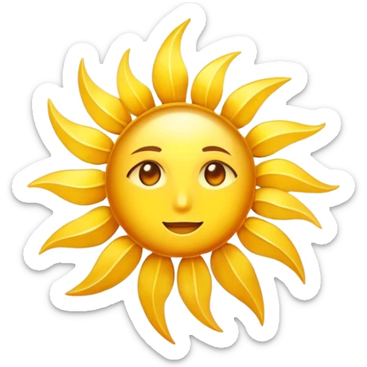 Golden sun sticker