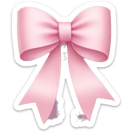 light pink ribbon bow sticker