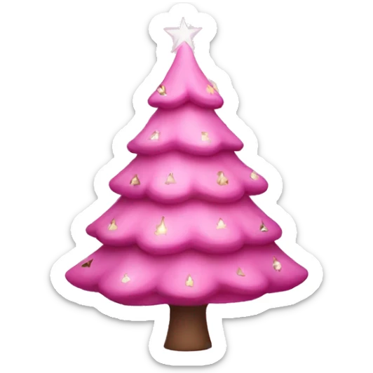 Pink Christmas tree sticker