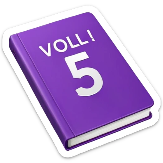 Closed purple book identical to the red book emoji 📕 but purple colored with "VOL. 5" written on the cover sticker