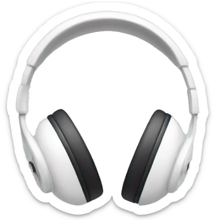 White headphone  sticker