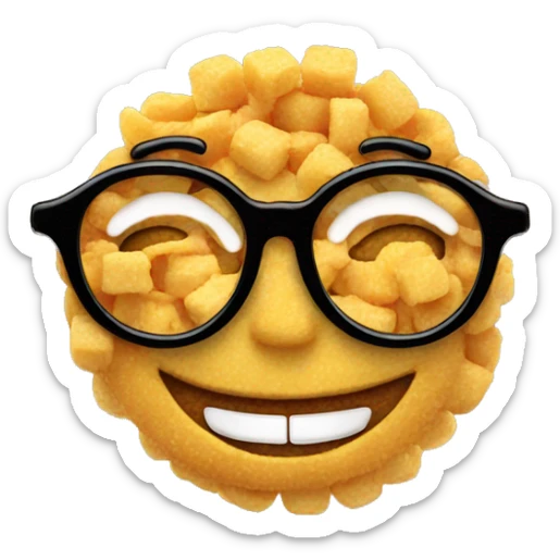 Smile with glasses made out of food sticker