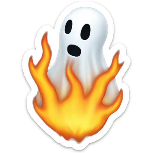 ghost on fire sticker