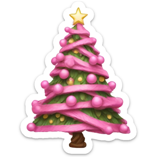 pink christmas tree sticker