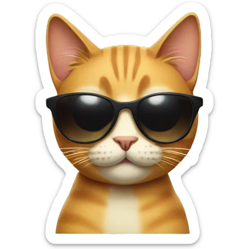 Cat with sunglasses sticker