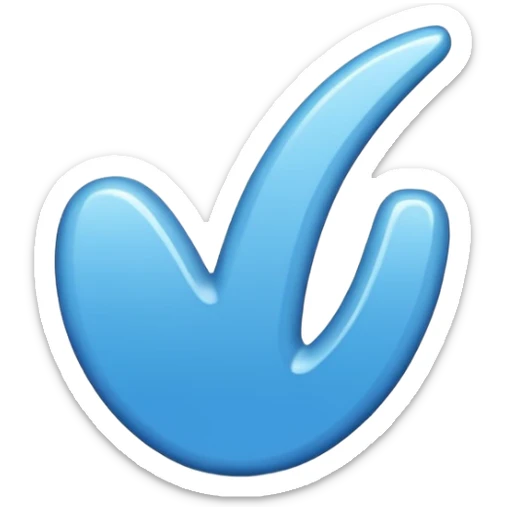 Mavi tık içi beyaz dişi mavi emoji sticker