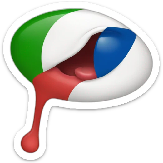 tongue out of mouth in italian flag colours sticker