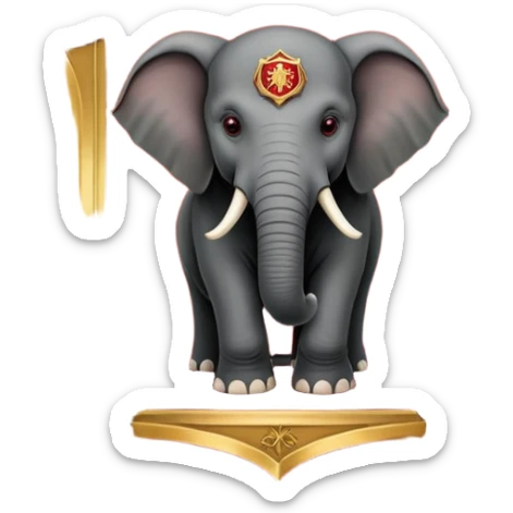 Republican Party elephant but in a Game Of Thrones Intro Sigil Form - in a square picture frame in Republican Party colors (red) sticker