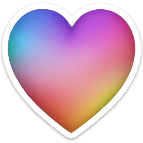 Rainbow heart sticker