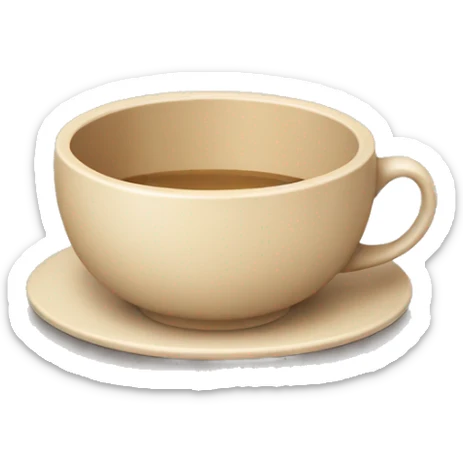 Beige cup and plate  sticker