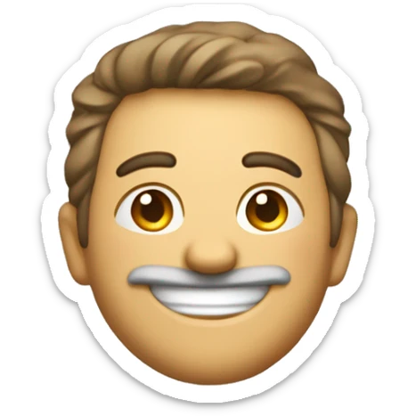 un homme très heureux avec un grand sourire et des étoiles au dessus de la tête  sticker