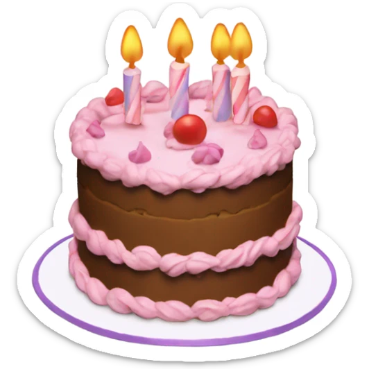 Birthday cake sticker