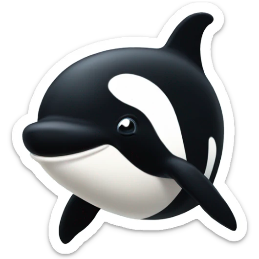 an orca in the style of twemoji/twitter/discord's emoji art style sticker