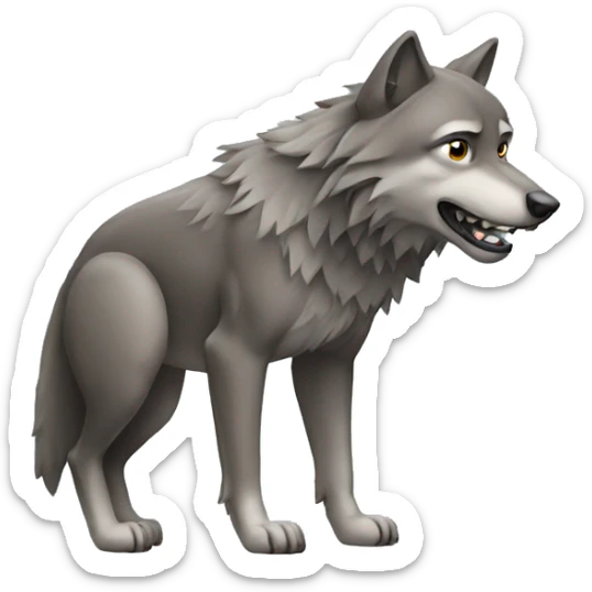wolf pooping sticker