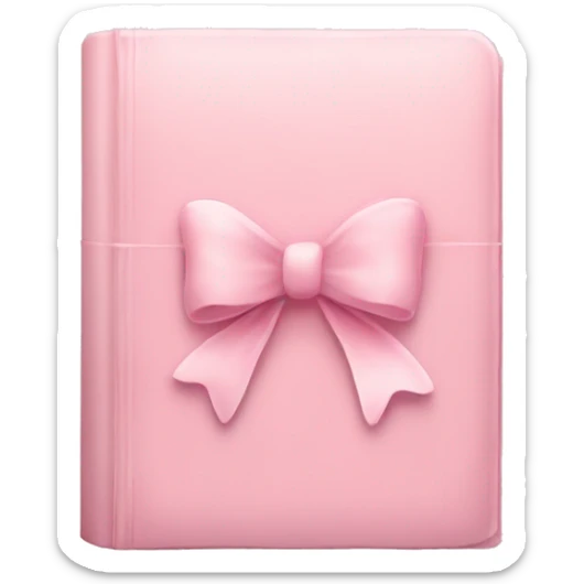 a pale pink book with a bow on it  sticker