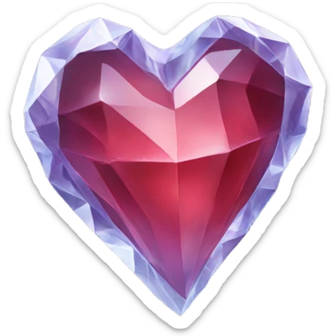 Crystal heart sticker