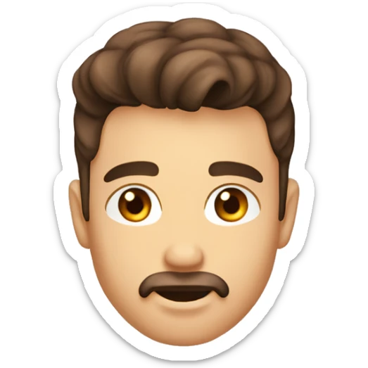 homme trentenaire brun sans barbe yeux marrons foncés sticker