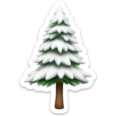  actual white fir christmas tree isolated.  sticker
