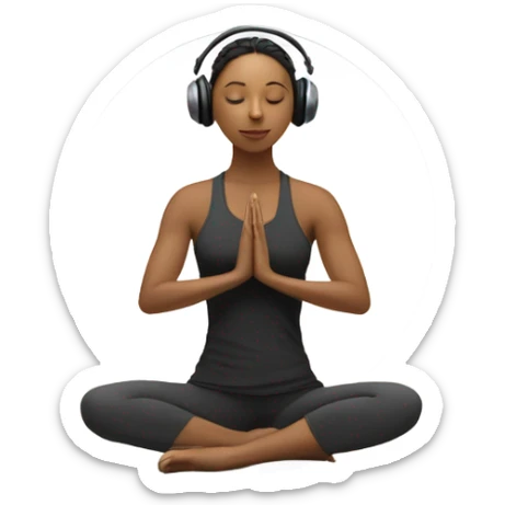 Yoga listening to music sticker