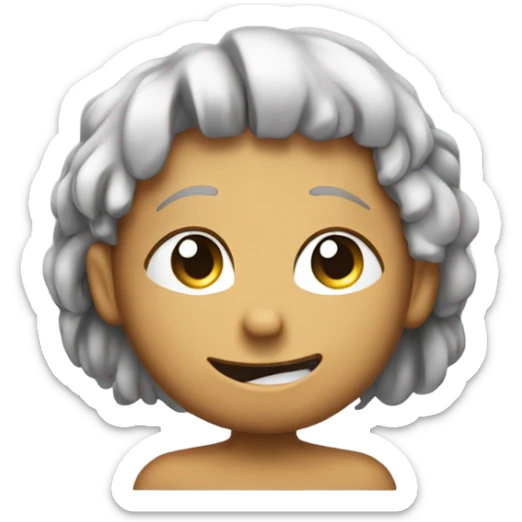 Fingers tucking hair behind one ear with smirk on face  sticker