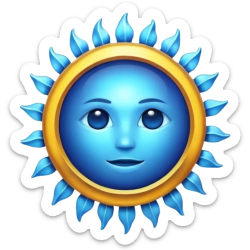 Verified badge with the body of a Sun ☀️ make the color blue and make sure they is no cartoon in it sticker