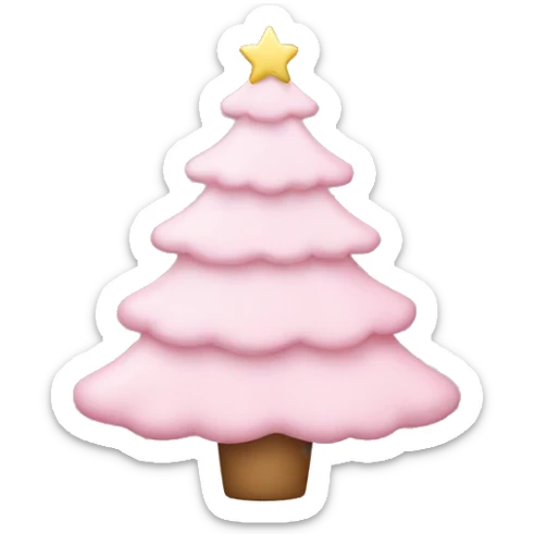 pastel pink christmas tree sticker
