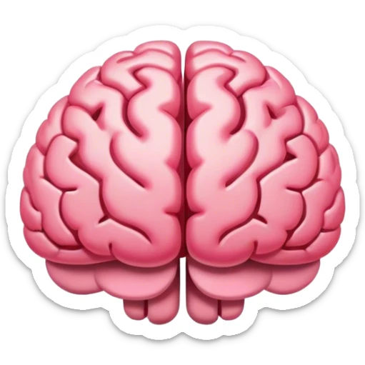 A ** pink human brain** with a energy energy beam of thought around it s... radiating loving thoughts while it rewires itself hearts  sticker