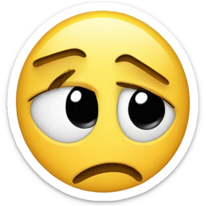 Sad crying emoji with emo hair and tears running down the face. One eye is covered by hair  sticker