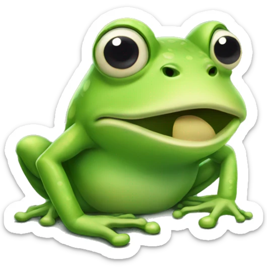 sick frog sticker