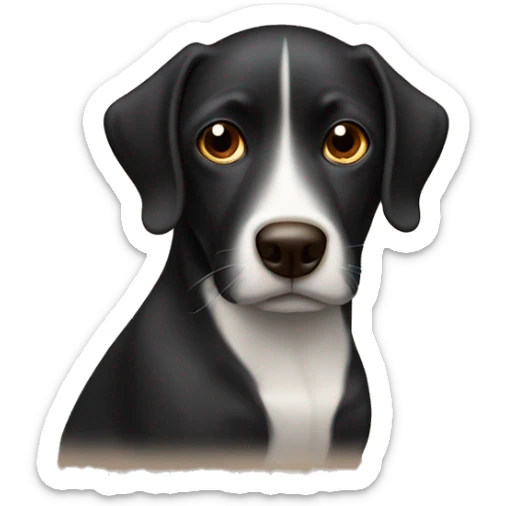 black cute dog with brown around the mouth and above the eyes near the nose with a little brown on the ears sticker