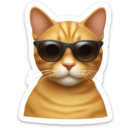 Cat with sunglasses sticker