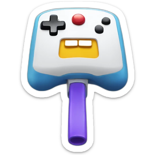  Create an emoji of a joystick with a happy face to express gaming pleasure! sticker