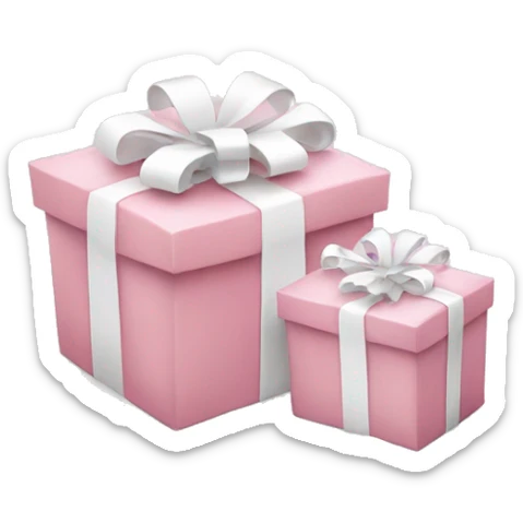Light pink Christmas gifts under a white Christmas tree  sticker